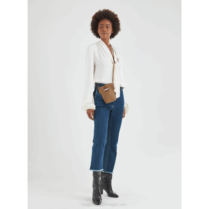 Longchamp 6DPZ684 natural mulheres capa de telefone roseau com renda