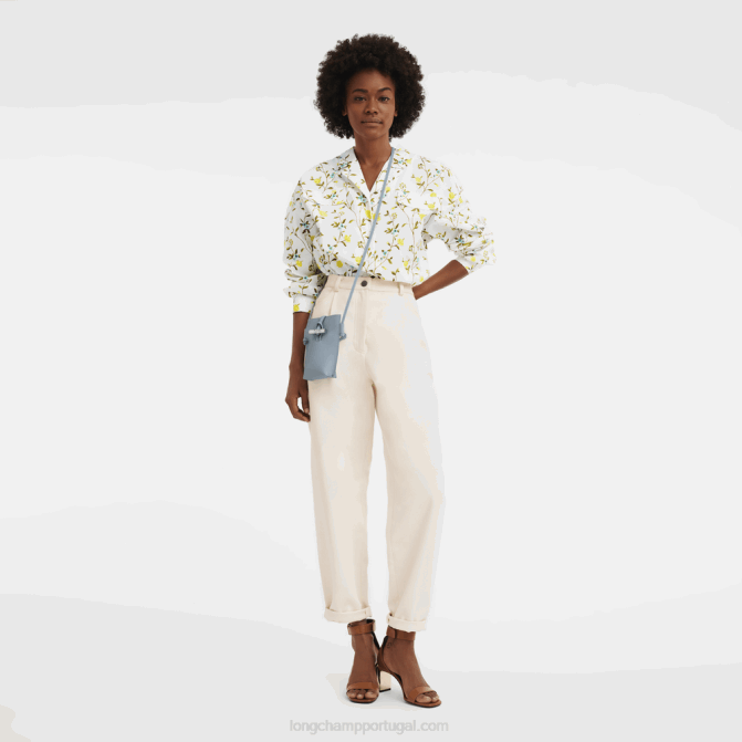 Longchamp 6DPZ687 nuvem azul mulheres capa de telefone roseau com renda