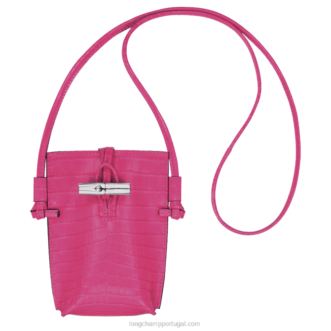 Longchamp 6DPZ689 fúcsia mulheres capa de telefone roseau croco com renda
