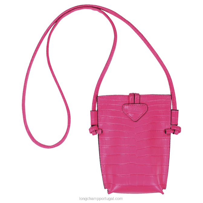 Longchamp 6DPZ689 fúcsia mulheres capa de telefone roseau croco com renda