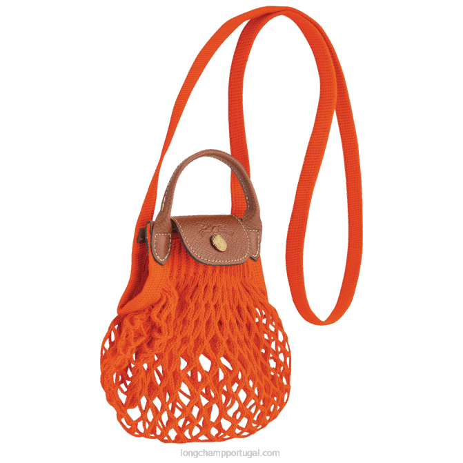 Longchamp 6DPZ6 laranja mulheres bolsa de malha filet le pliage xs