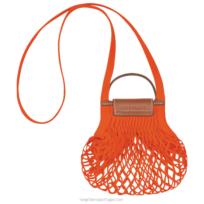 Longchamp 6DPZ6 laranja mulheres bolsa de malha filet le pliage xs