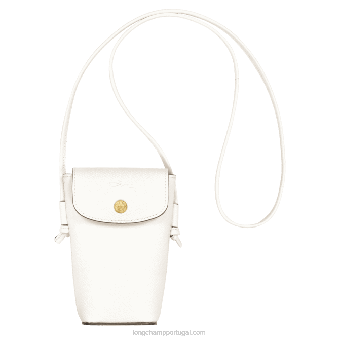 Longchamp 6DPZ707 branco mulheres capa de telefone epure com renda de couro