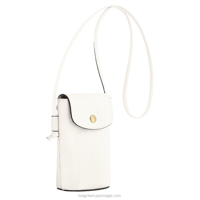 Longchamp 6DPZ707 branco mulheres capa de telefone epure com renda de couro