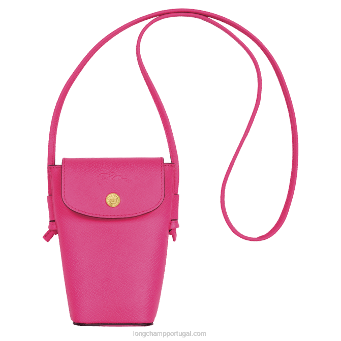 Longchamp 6DPZ710 fúcsia mulheres capa de telefone epure com renda de couro