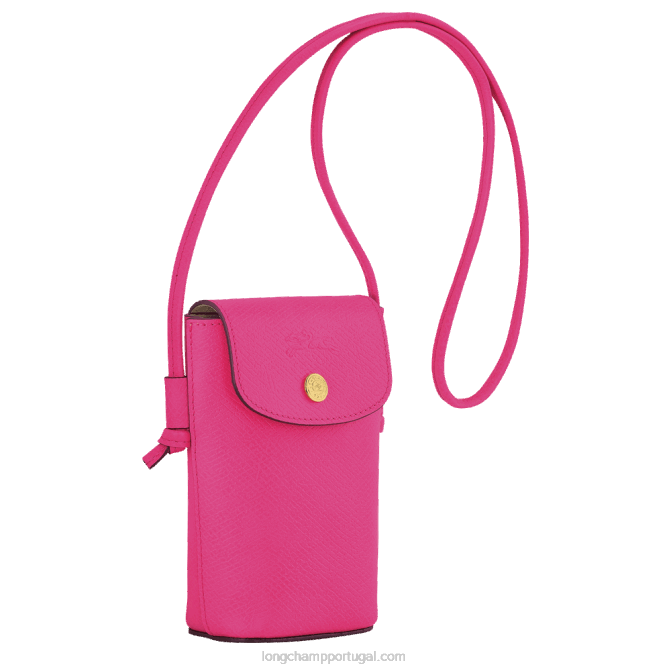 Longchamp 6DPZ710 fúcsia mulheres capa de telefone epure com renda de couro