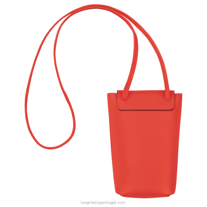 Longchamp 6DPZ718 laranja mulheres capa de telefone le pliage xtra com renda de couro