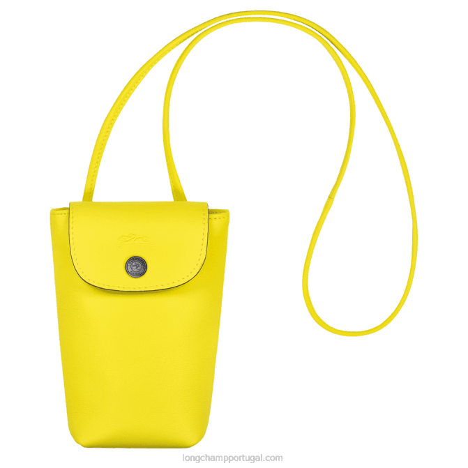 Longchamp 6DPZ719 limão mulheres capa de telefone le pliage xtra com renda de couro