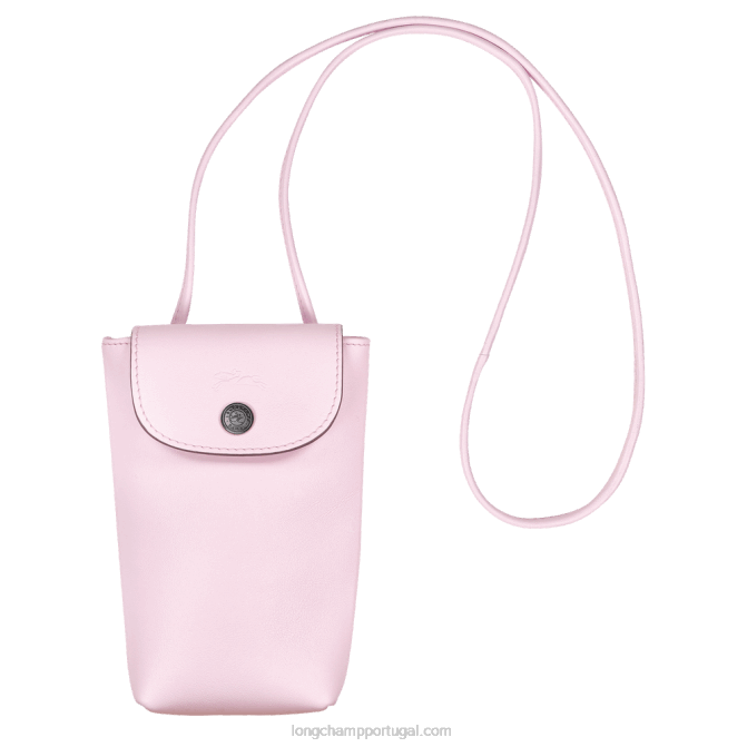 Longchamp 6DPZ722 pétala rosa mulheres capa de telefone le pliage xtra com renda de couro