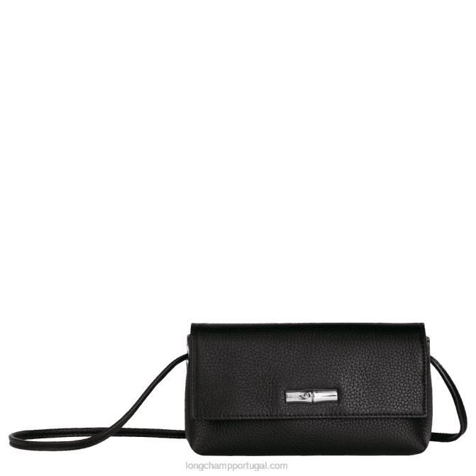 Longchamp 6DPZ9 preto mulheres embreagem essencial roseau