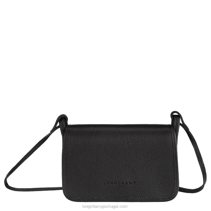 Longchamp 6DPZ327 preto mulheres carteira Le Foulonne com corrente