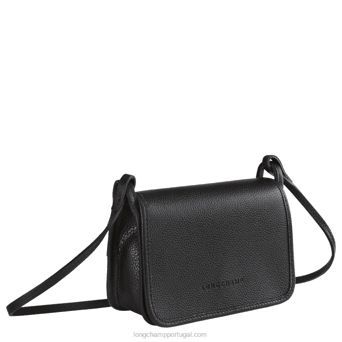 Longchamp 6DPZ327 preto mulheres carteira Le Foulonne com corrente