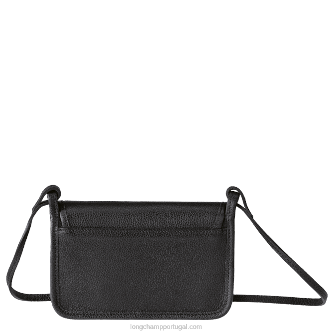 Longchamp 6DPZ327 preto mulheres carteira Le Foulonne com corrente
