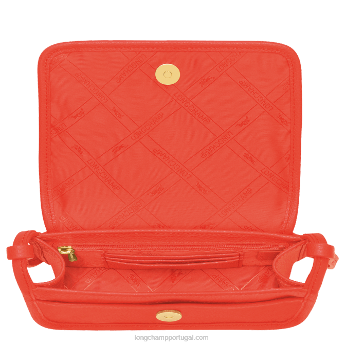 Longchamp 6DPZ328 laranja mulheres carteira Le Foulonne com corrente