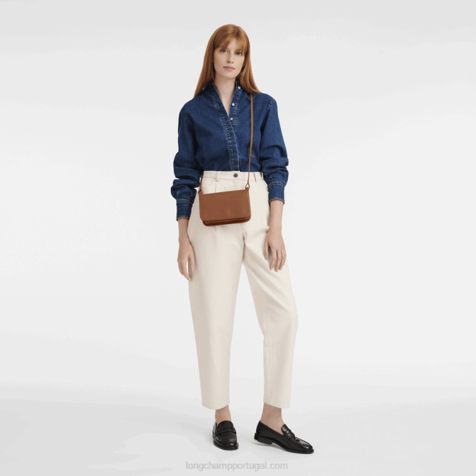 Longchamp 6DPZ329 caramelo mulheres carteira Le Foulonne com corrente