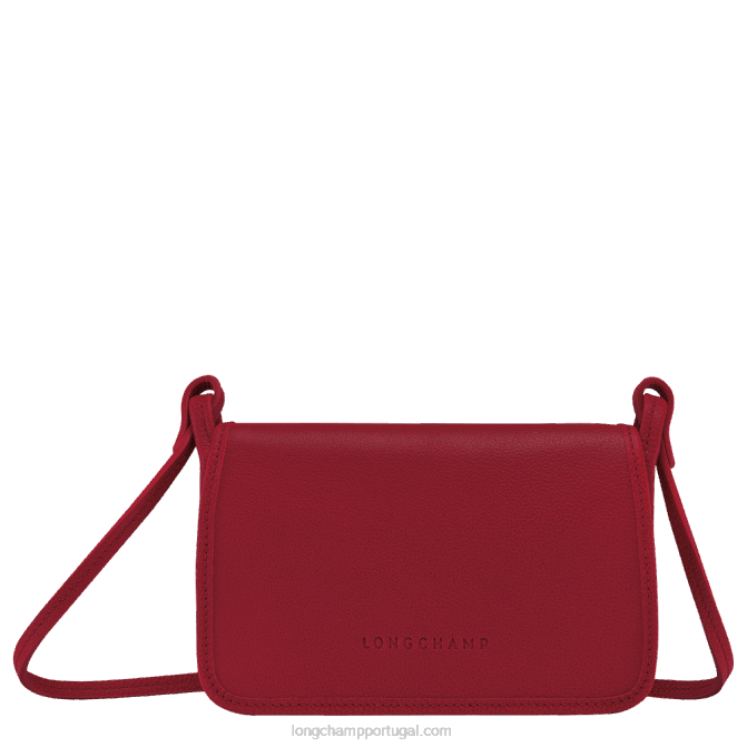Longchamp 6DPZ330 vermelho mulheres carteira Le Foulonne com corrente