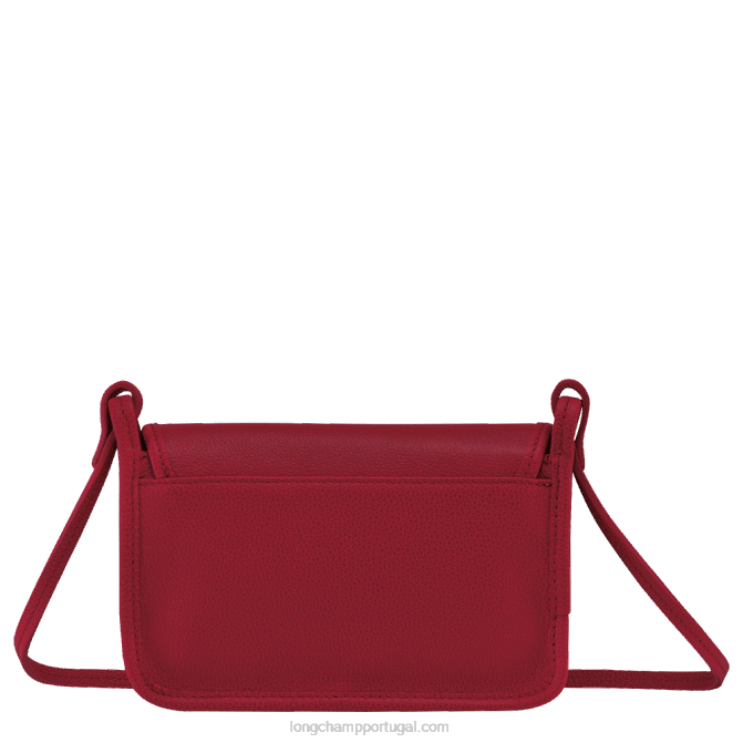 Longchamp 6DPZ330 vermelho mulheres carteira Le Foulonne com corrente