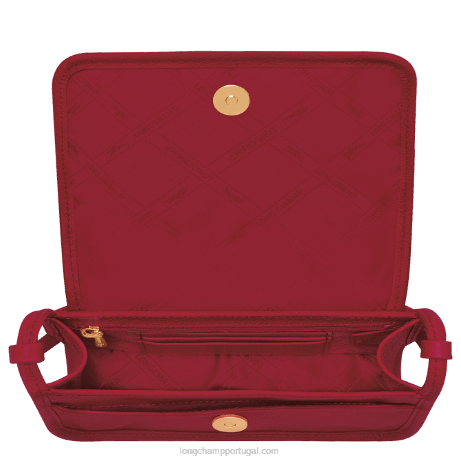 Longchamp 6DPZ330 vermelho mulheres carteira Le Foulonne com corrente