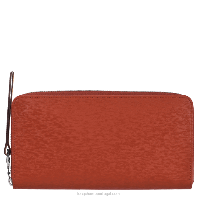 Longchamp 6DPZ551 terracota mulheres carteira city com fecho de correr le pliage
