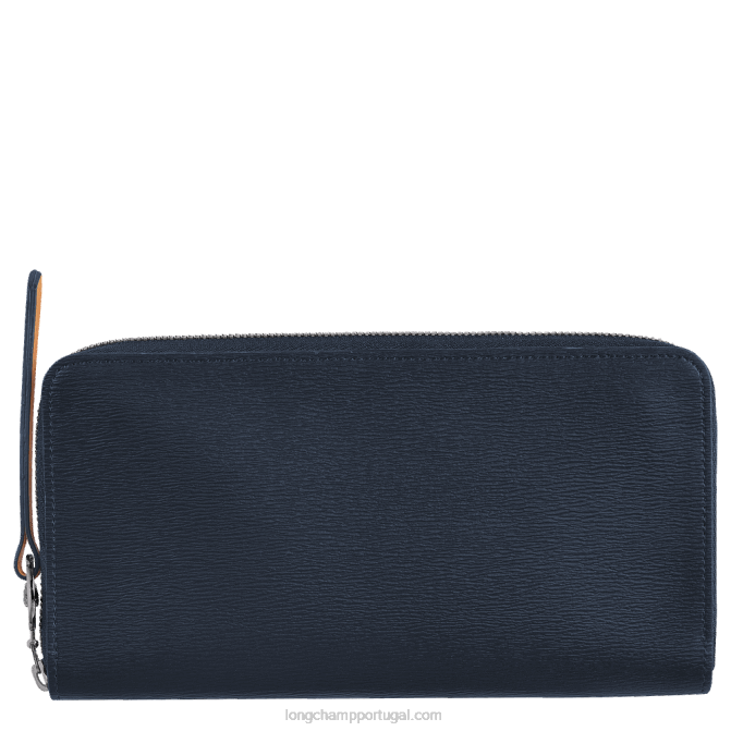 Longchamp 6DPZ552 marinha mulheres carteira city com fecho de correr le pliage
