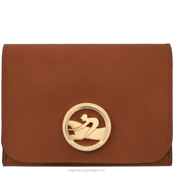 Longchamp 6DPZ556 conhaque mulheres carteira box trot