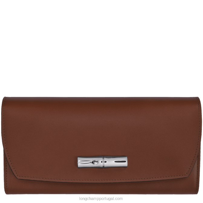 Longchamp 6DPZ565 ébano mulheres carteira continental roseau