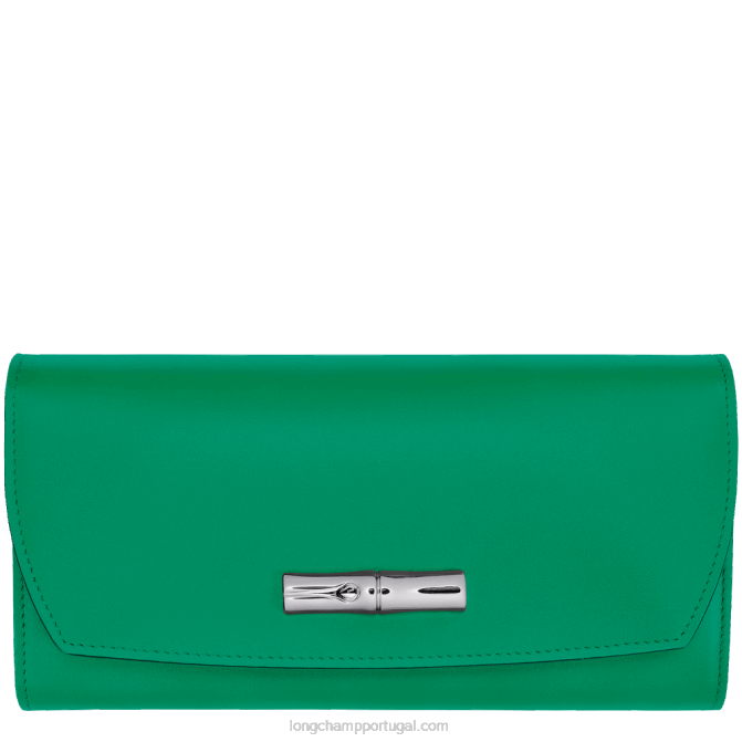Longchamp 6DPZ566 grama/luz verde mulheres carteira continental roseau
