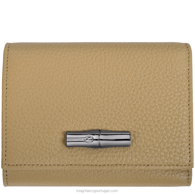 Longchamp 6DPZ572 bege mulheres carteira essencial roseau