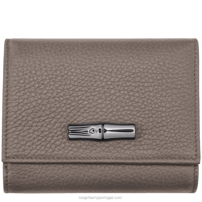 Longchamp 6DPZ573 cinza mulheres carteira essencial roseau