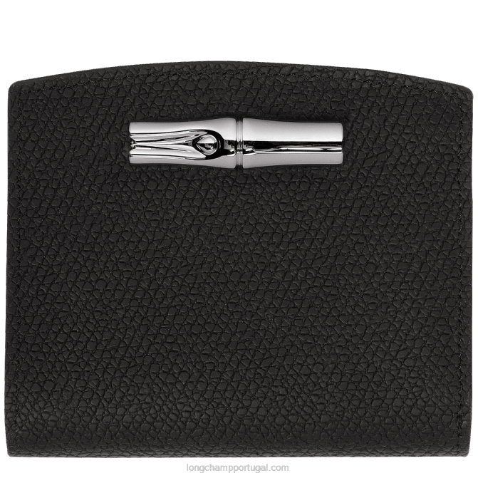 Longchamp 6DPZ581 preto mulheres carteira roseau