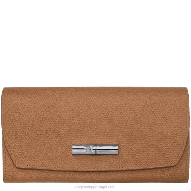 Longchamp 6DPZ588 natural mulheres carteira continental roseau