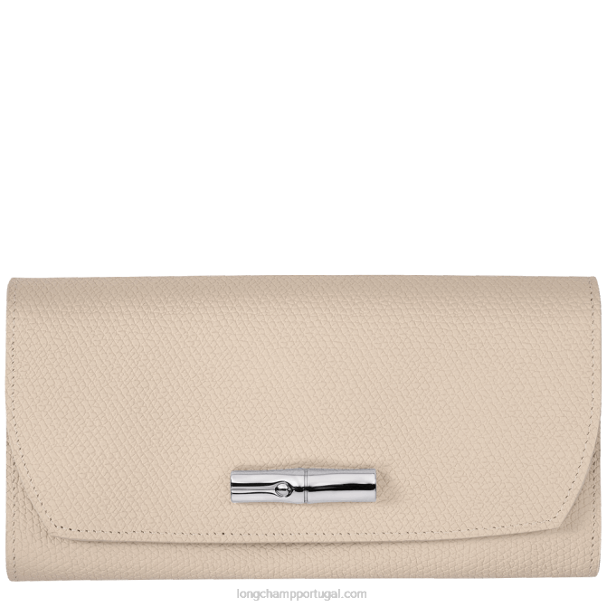 Longchamp 6DPZ590 papel mulheres carteira continental roseau