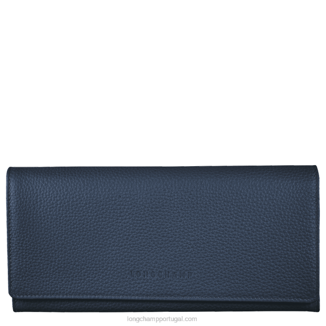 Longchamp 6DPZ608 marinha mulheres carteira continental Le Foulonne