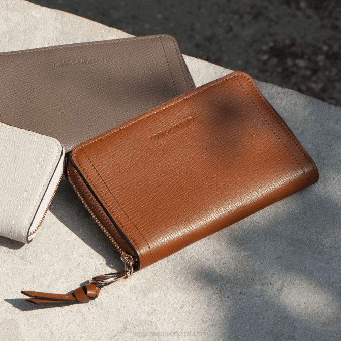 Longchamp 6DPZ615 taupe mulheres carteira de caixa de correio