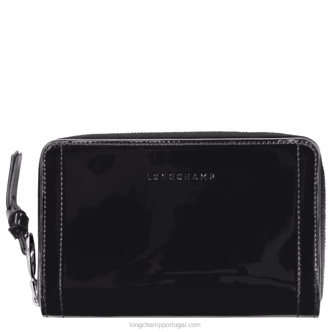 Longchamp 6DPZ619 preto mulheres carteira de caixa de correio
