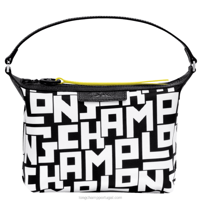 Longchamp 6DPZ227 Preto branco mulheres embreagem le pliage lgp
