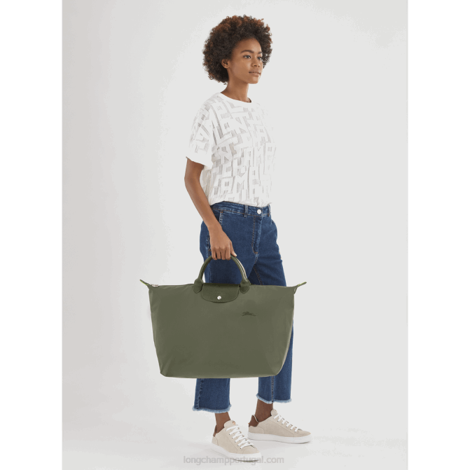 Longchamp 6DPZ787 floresta mulheres mala de viagem verde le pliage s