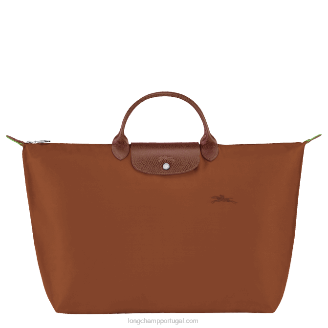 Longchamp 6DPZ788 conhaque mulheres mala de viagem verde le pliage s