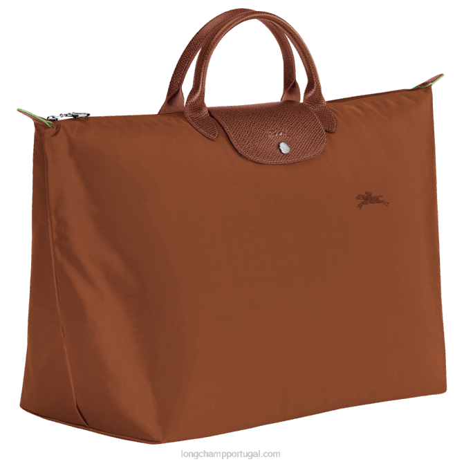 Longchamp 6DPZ788 conhaque mulheres mala de viagem verde le pliage s