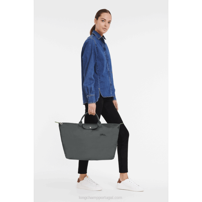 Longchamp 6DPZ789 grafite mulheres mala de viagem verde le pliage s