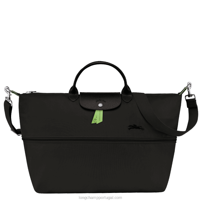 Longchamp 6DPZ800 preto mulheres bolsa de viagem verde le pliage expansível