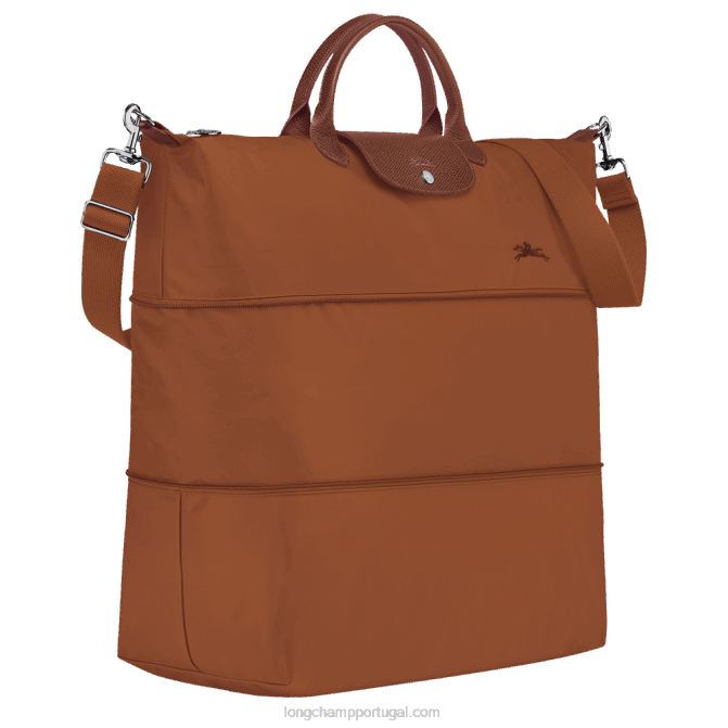 Longchamp 6DPZ802 conhaque mulheres bolsa de viagem verde le pliage expansível