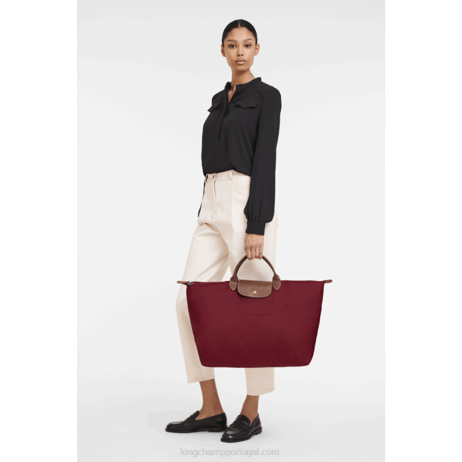 Longchamp 6DPZ807 vermelho mulheres mala de viagem original le pliage s