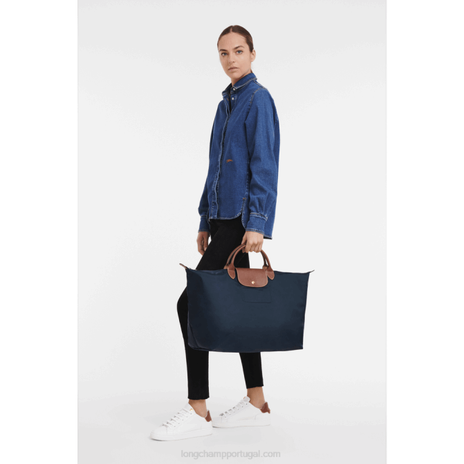 Longchamp 6DPZ808 marinha mulheres mala de viagem original le pliage s