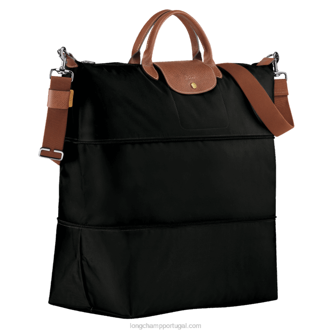 Longchamp 6DPZ819 preto mulheres mala de viagem original le pliage expansível
