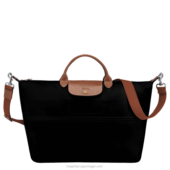 Longchamp 6DPZ819 preto mulheres mala de viagem original le pliage expansível