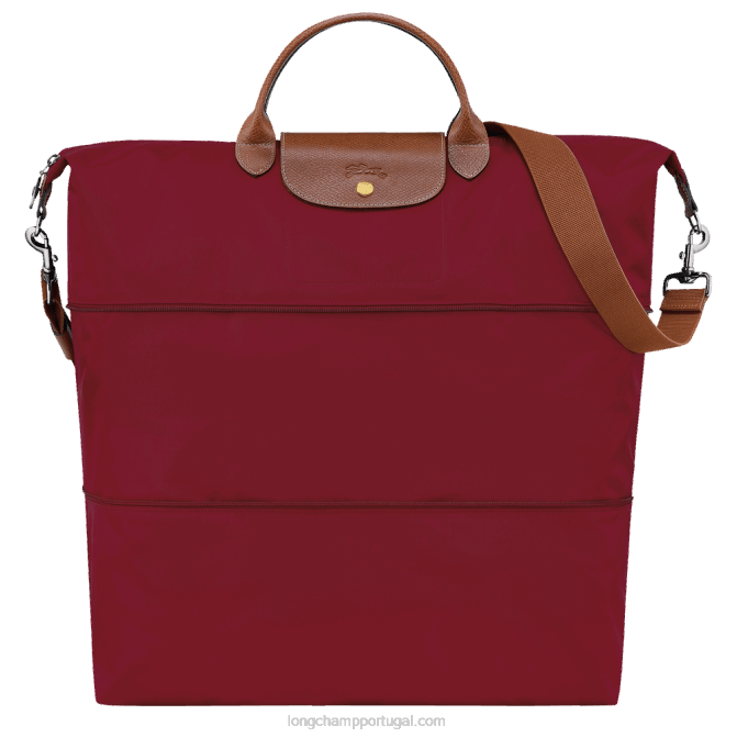 Longchamp 6DPZ820 vermelho mulheres mala de viagem original le pliage expansível