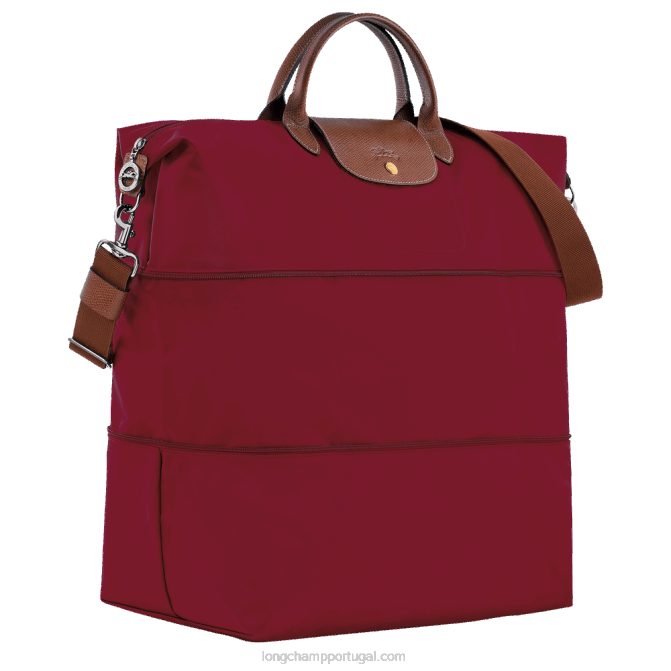 Longchamp 6DPZ820 vermelho mulheres mala de viagem original le pliage expansível