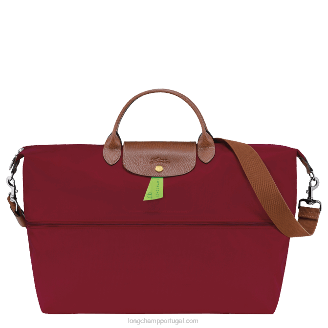 Longchamp 6DPZ820 vermelho mulheres mala de viagem original le pliage expansível