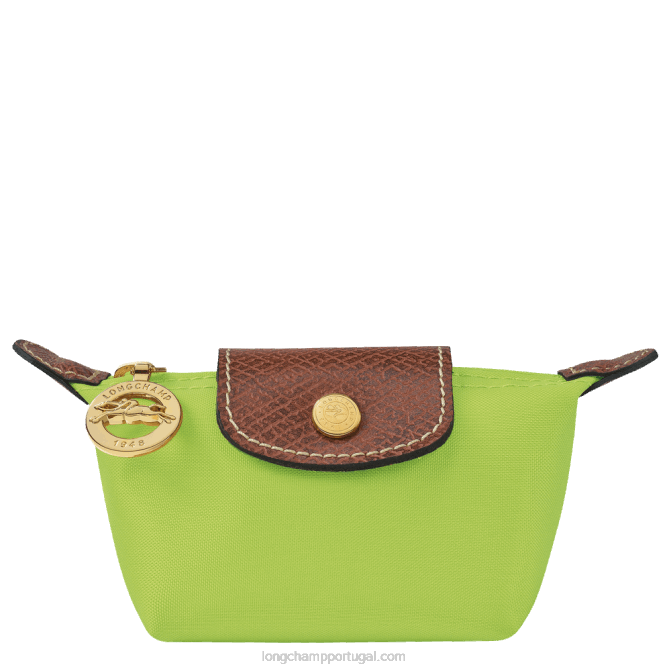Longchamp 6DPZ500 luz verde mulheres bolsa de moedas original le pliage